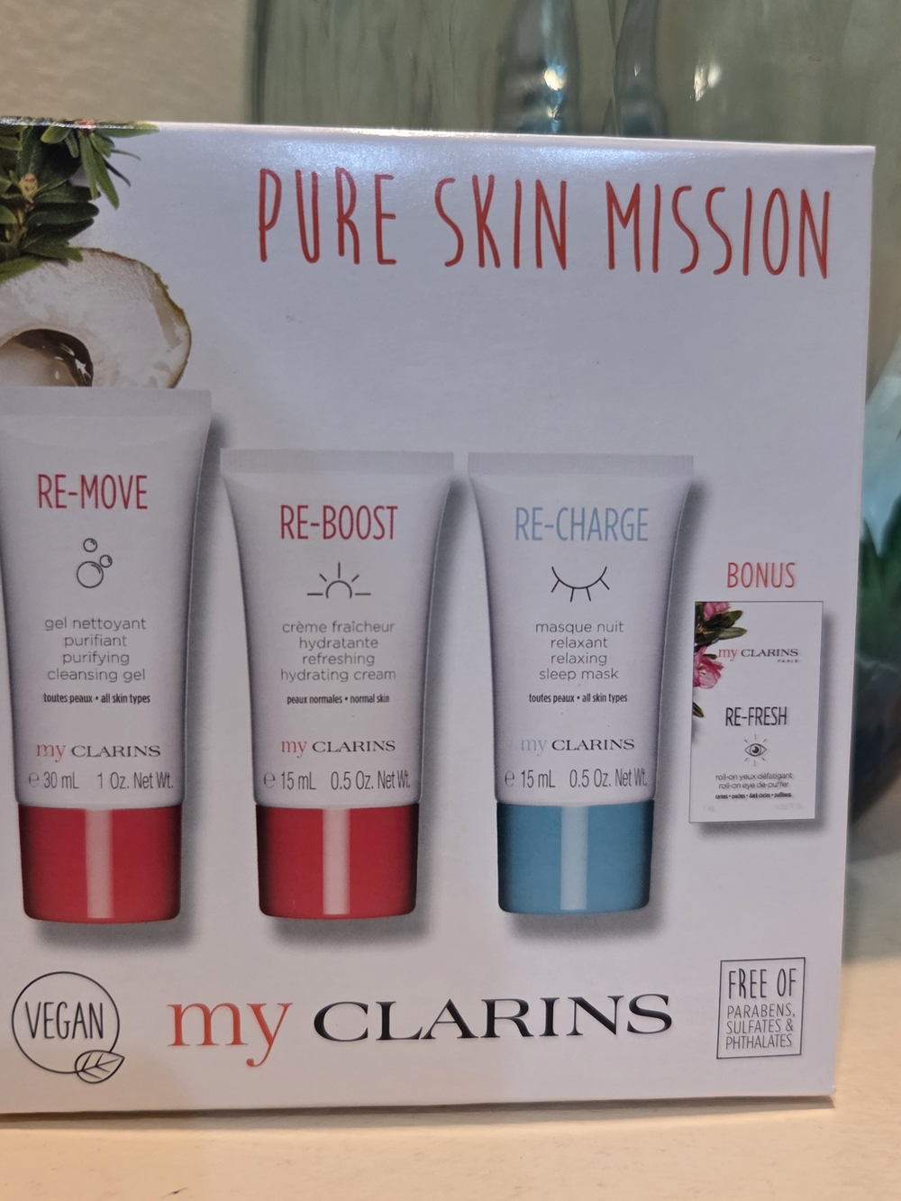 My Clarins Pure Skin Mission Skincare Gift Set RE-MOVE RE-BOOST RE-CHARGE